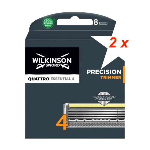 77702081 16 Wilkinson Sword Quattro Essential 4 Trimmer Rasierklingen - ( 2 x 8er Pack)
