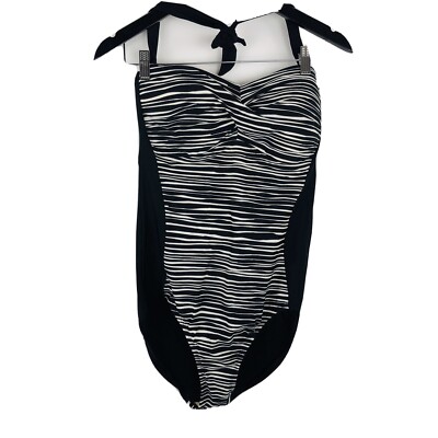【NONCODE】Moil Stripe Halter One Piece Women's Large One Piece Halter Black White Zebra Stripe AN1