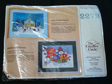 Vintage The Creative Circle 2279 Village Church Embroidery Kit 12 x 16 NIP