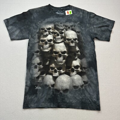 Vintage The Mountain Shirt Adult Small Gray Tie Dye Skull Bones Crypt Mens 1646