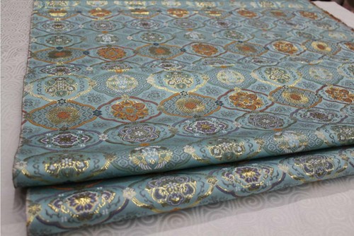 Faux Silk Brocade(Lucky Round Flower)Jacquard Damask Kimono Fabric Material*Bu16 - Picture 9 of 21