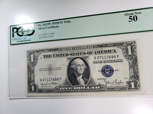 $1 1935-D Wide Silver Certificate PCGS 50 About New ,Fr# 1613W - Picture 3 of 6