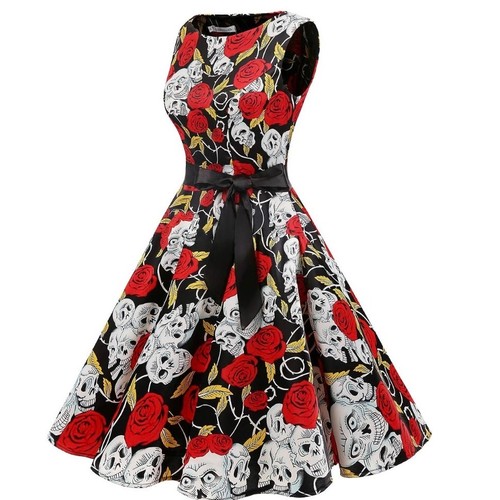 Gardenwed Women's Audrey Hepburn Rockabilly Vintage Dress 1950's Retro - Small