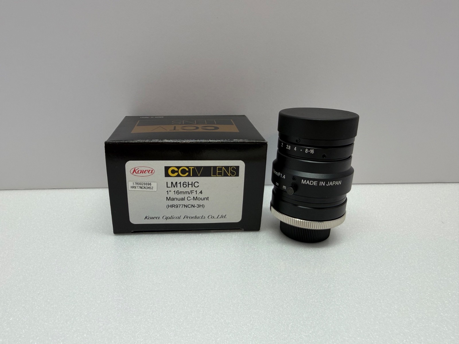 Kowa LM16HC 16mm F1.4 C-Mount Lens 1” Sensor CCTV Machine Vision Japan
