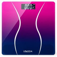 Portable 180kg Capacity Tempered Glass Scale w/ Backlit Display and kg lb Switch