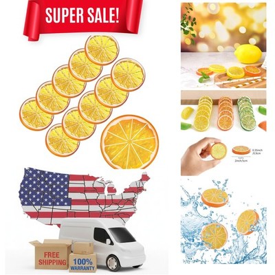 Decorative Orange Slice Set - 10 Pcs Lifelike Acrylic Fruit for Home Use