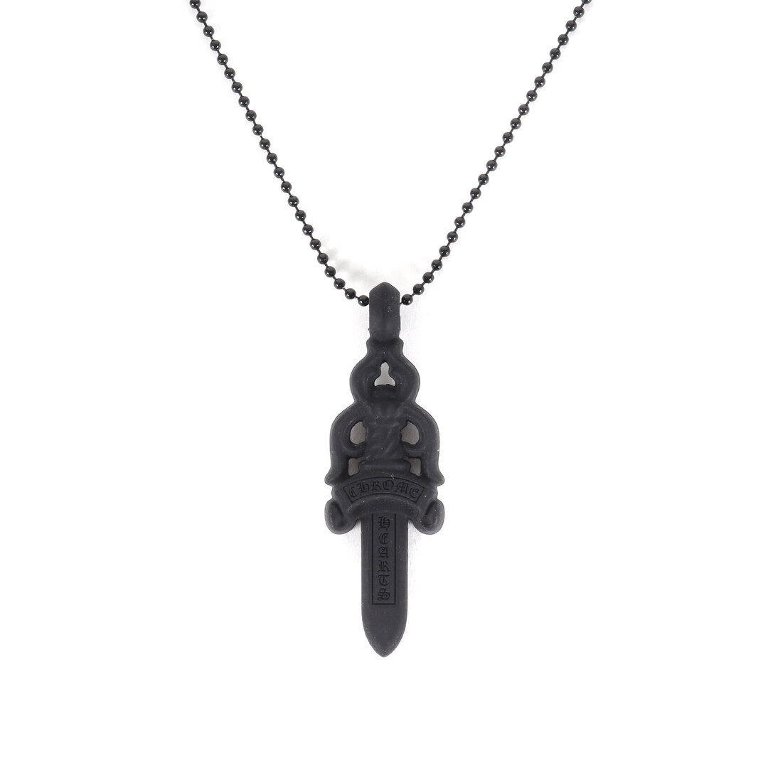 CHROME HEARTS | Large Dagger Rubber Necklace (Large Rubber) Black Used BEEG-0