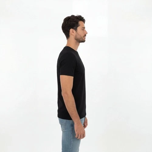 Men's Bamboo Organic Cotton T-Shirt Crew Neck Moisture Wicking Tee Black NWT image 5