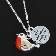 Equilibrium Robins Appear Cute Two Tone Necklace 334744