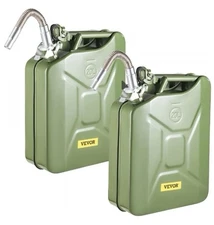 Steel Gas Can/Nato Style/5 Gal Jerry Can 20L Liter-Steel-New 2 pc, W-spout