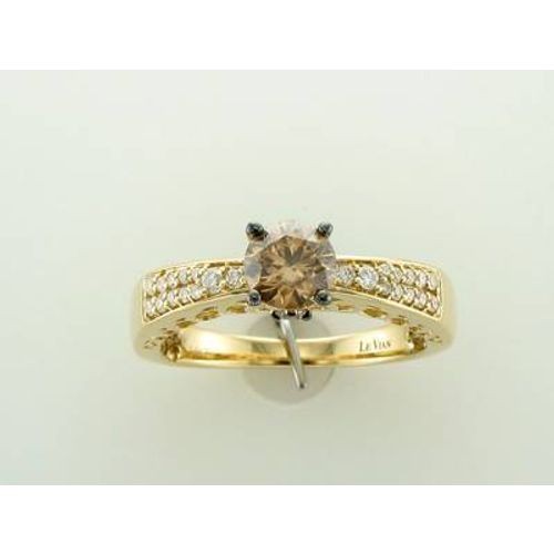 Le Vian 14K Yellow Gold Cocktail Ring 0.94 cts Chocolate Vanilla Diamonds Size 7