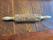 Vintage, Primitive, Rolling Pin Wood Embossing 16" 4 Panel Design   B