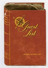 President Monroe American President Lines Guest List 1957 World Route Map