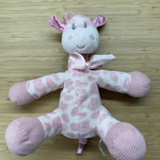 First and Main Jingles Pink Giraffe Lovey Rattle Security Plush Toy Baby