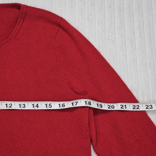 Talbots reines Kaschmir Pullover LARGE rot Rundhals 3/4 Arm minimalistisch klassisch A3 - Bild 10 von 11