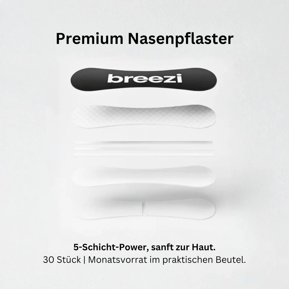 Breezi Premium Nasenpflaster Stripes – Besser atmen, mehr Komfort, 30 Stück  ✅ - Bild 2 von 4