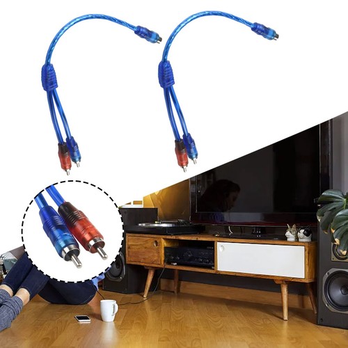 2X 12 Inch Males To Female Splitters Y Adapter Cable For Car Or Home Audio - Photo 8/12