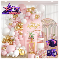 Luftballon Girlande Rosa Weiß Gold 110 StüCk FüR Geburtstag Deko