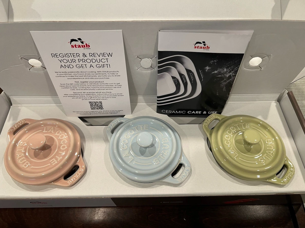 Mini Cocotte de Cerámica Ovalado de 11 cm Blanco - STAUB | D'Cocina