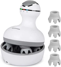 cotsoco Electric Scalp Head Massager, Cordless Hair Massage Waterproof White 