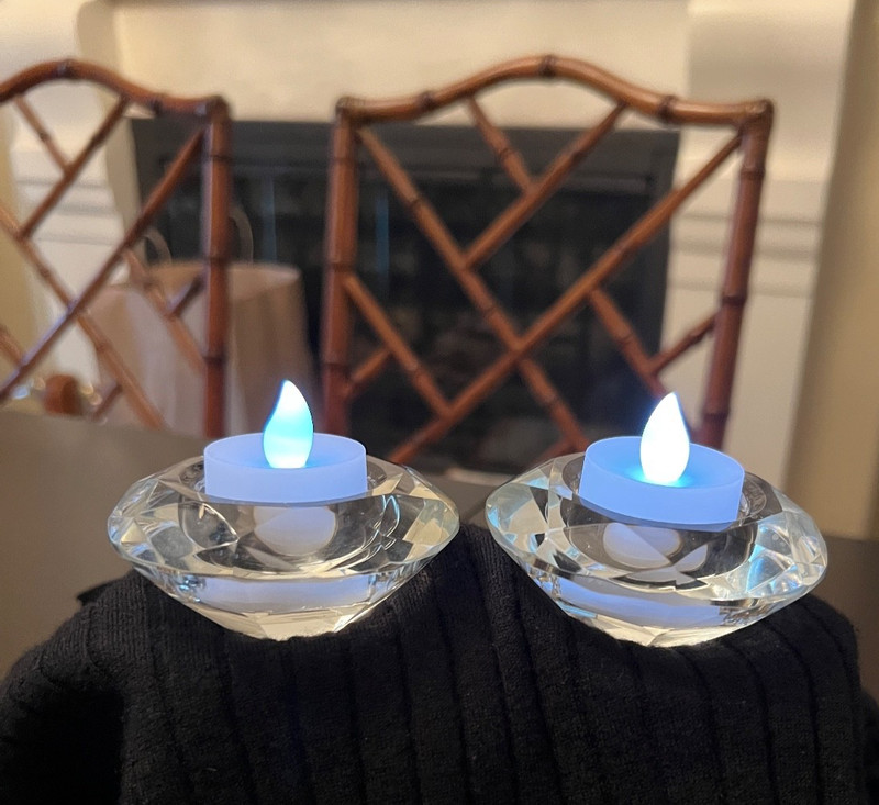 New Pair of Crystal Diamond Votive Candle Holder Bridal Holiday
