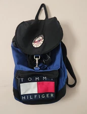 VTG 90s Rare Tommy Hilfiger Alpine Olympics Spell Out Logo Cinch Backpack