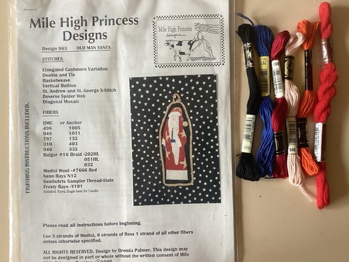 18 Ct HP Mile High Princess Needlepoint/ Stitch Guide, Some Fibers - Picture 2 of 2