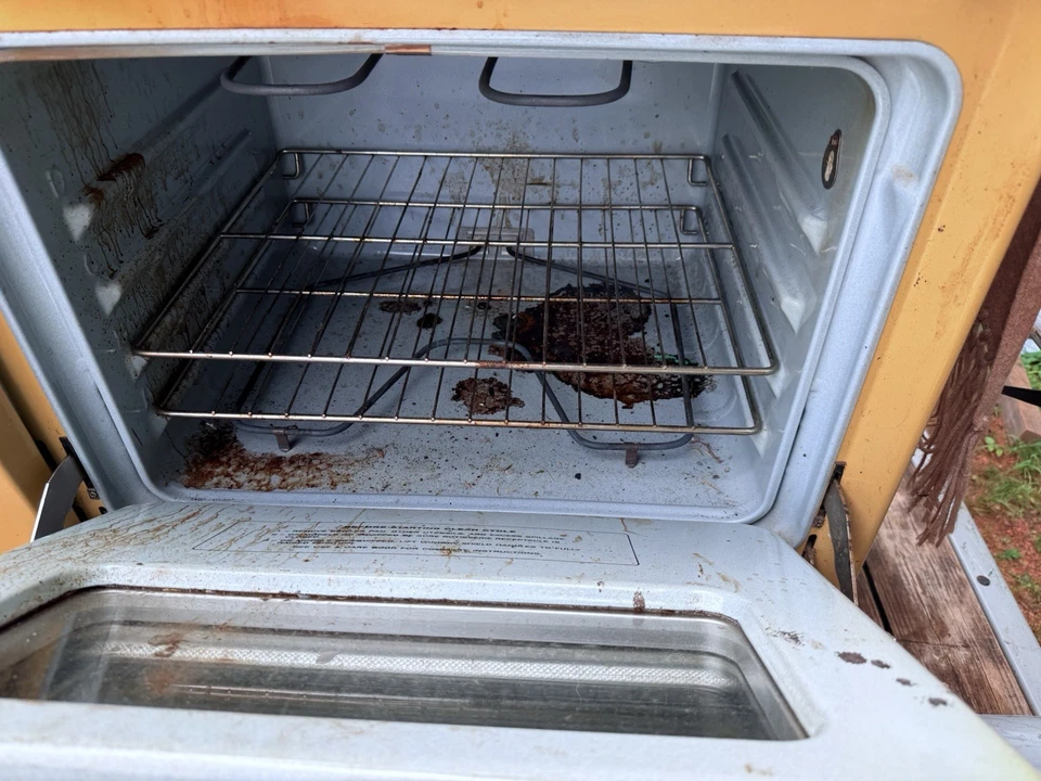 Estufa ge vintage años 70 / gama cosecha oro. Usado como respaldo para las vacaciones Foto 4 de 4