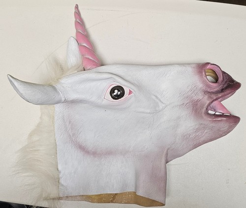 Star Power Loftus White Unicorn latex Mask. V1014 - Picture 2 of 3