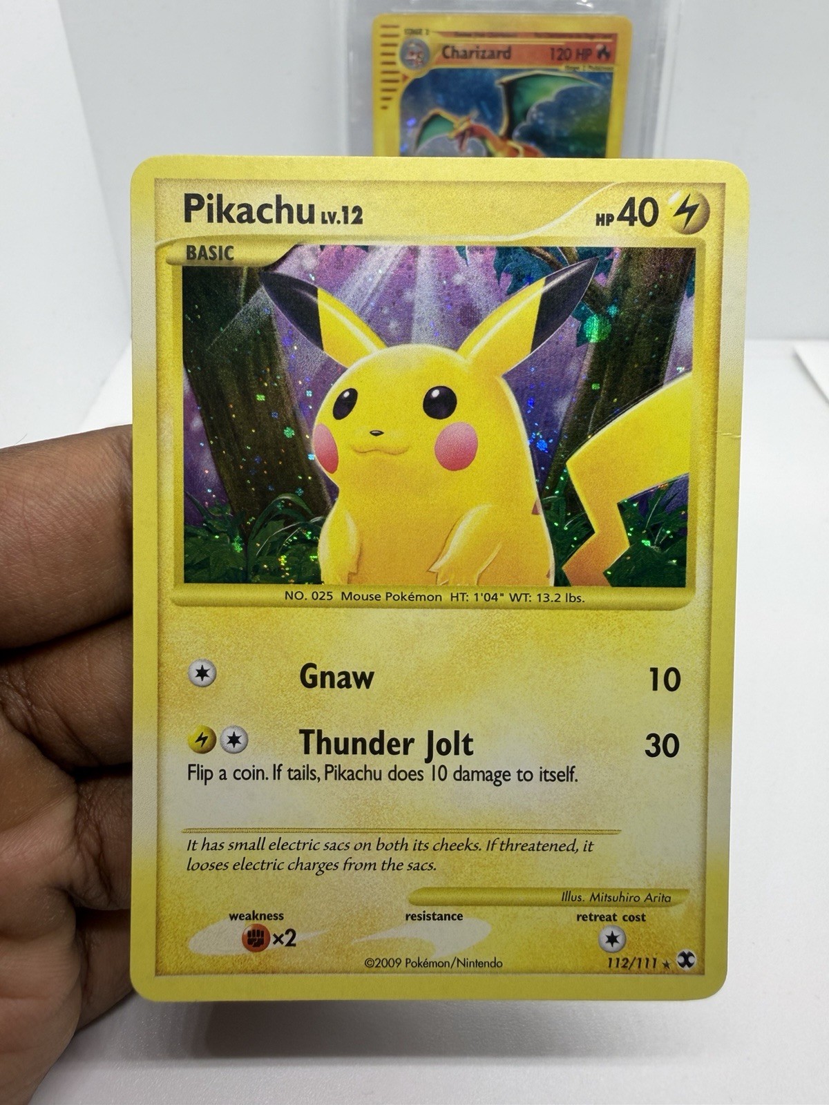Pokémon TCG Rising Rivals Secret Rare Holo Pikachu 112/111 BIG SWIRL🌀