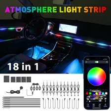 9W 12V Car LED Strip Interior Atmosphere Light Neon Glow APP Key Control Light