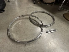 14" REMO Snare Drum Hoops 8-Lug Resonant Batter Chrome Hoops DIRTY USED #CY7