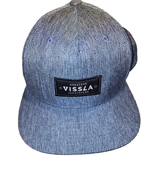 Vissla Denim Snap Back Hat Trucker Skater Blue