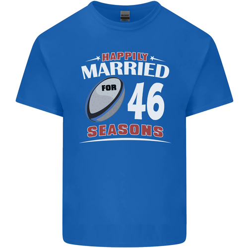 46 Year Wedding Anniversary 46th Rugby Mens Cotton T-Shirt Tee Top - Picture 100 of 110