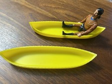 TIM-MEE TOYS 2 Vintage Yellow Plastic Canoe s