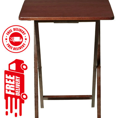 Mainstays Indoor Single Folding TV Tray Table - Walnut L 19 x W 15 x H 26