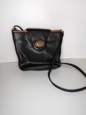 Vintage Giudi Genuine Leather Crossbody Purse Bag Black Made In Italy