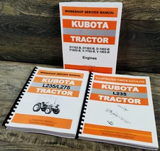 Kubota L235 Tractor Service Repair Manual Technical Shop Book Parts Catalog Set