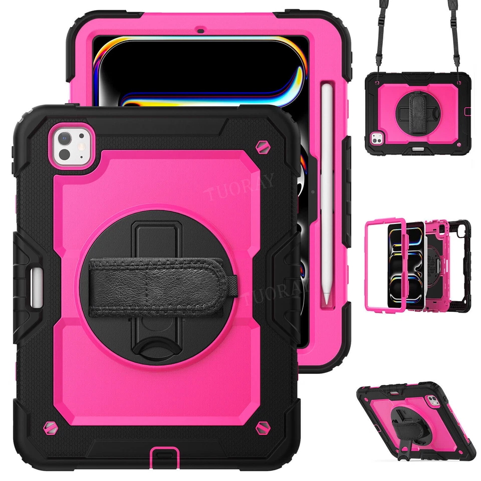 Für iPad 5/6/7/8/9/10 Gen Air 4 5 6 Pro 11 13 Hybrid Outdoor Tasche Gurt Hülle - Bild 4 von 4