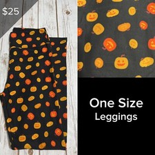 BRAND NEW LuLaRoe ONE SIZE Leggings 2022 Halloween Collection Pumpkins Black