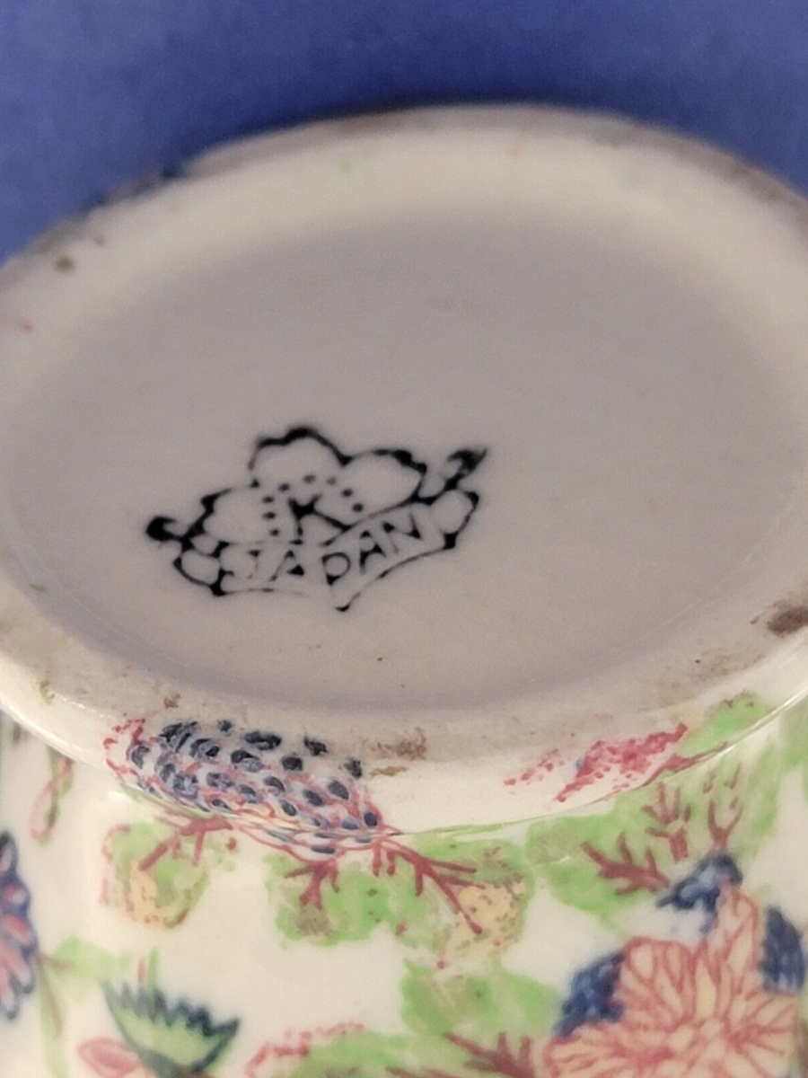 Vintage 1950's Japan Six-Sided Chintz Zinna Floral 5