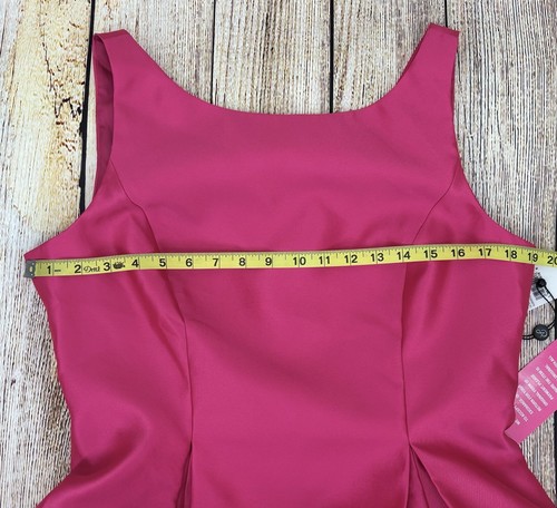Adrianna Papell Mikado Pink Fit & Flare Dress Size 14 Tea-Length Sleeveless NWT - Picture 9 of 12