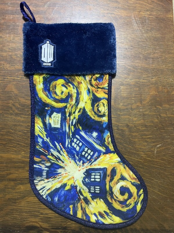 DOCTOR WHO Exploding TARDIS Van Gogh Christmas Stocking, 18", by Kurt Adler