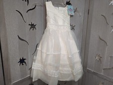 NEW flower girl easter dress IVORY size 4 beaded lace country Retail 80