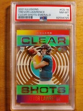 TREVOR LAWRENCE 2021 ILLUSIONS CLEAR SHOTS EMERALD RC #CS-16 PSA 8 NM-MT JAGUARS