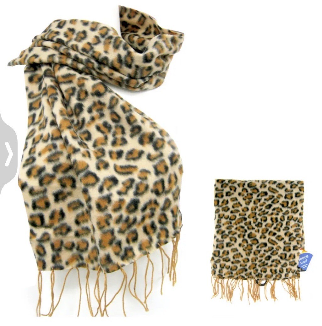 Animal Print Cream Beige Brown Pashmina Shawl/Scarf Luxurious