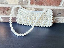 Wedding Pearl Bag, Pearl Beaded Bag, Evening Bag, Handmade Pearl Bag.