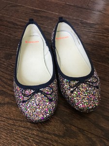 navy glitter ballet flats