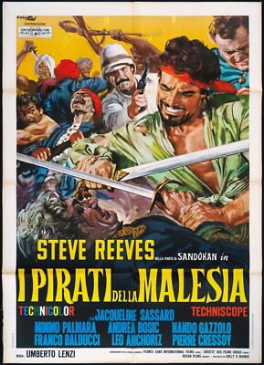 PIRATES OF MALAYSIA MOVIE POSTER UMBERTO LENZI STEVE REEVES 1964 POSTER2F