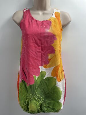 BOBOLI Girl's Cotton Blend Multi Color Floral Sleeveless Jumper Dress Size 10y